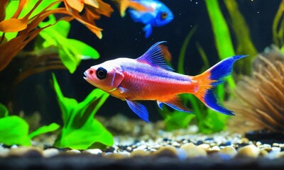 fish swimming in aquarium