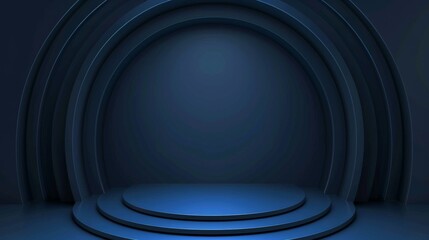 Dark Room With Blue Light at End