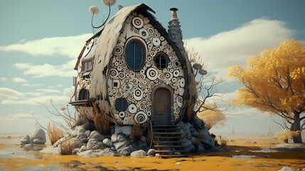 an image of a house that seems to exist in a parallel universe, with AI-generated elements adding...