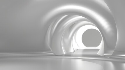 White Tunnel With Circular Hole