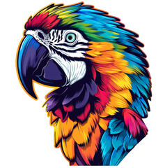 Obraz premium a colorful parrot with a black background. transparent background png