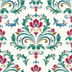 Turkish seamless pattern with luxury floral ornament. Traditional Arabic, Indian motifs. Great for fabric and textile, wallpaper, packaging or any desired idea.