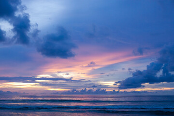 Amazing sunset over Andaman sea. Beautiful cloud and seascape.