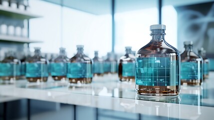 an AI-driven tracking and tracing solution tailored for pharmaceutical glass bottles, enabling real-time monitoring to meet stringent quality control requirements - obrazy, fototapety, plakaty