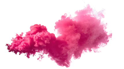 Gordijnen pink smoke paint explosion powder splash isolated on transparent background PNG © id512