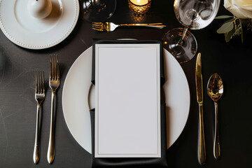 Elegant table setting awaits romantic fine dining experience at luxury venue - Powered by Adobe