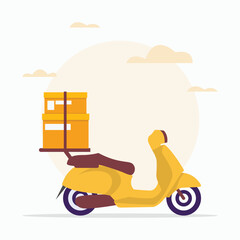 Scooter delivery flat illustration