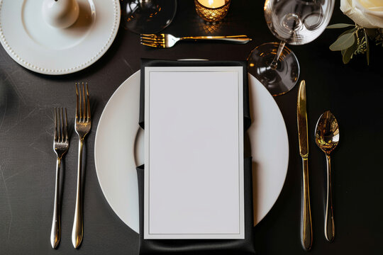Elegant table setting awaits romantic fine dining experience at luxury venue