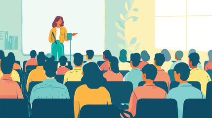School mathematics female woman teacher in audience