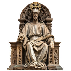 Obraz premium Christ in Majesty of Romanesque Art isolated on transparent png.