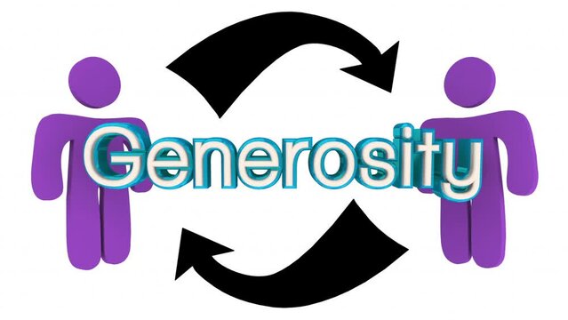 Generosity Two People Giving Sharing Supporting Each Other 3d Animation
