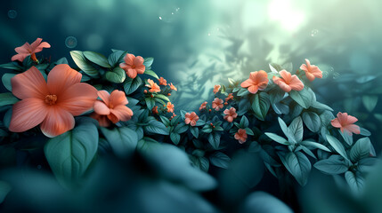 Flowers and plants background