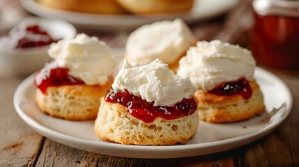 Scones with jam and cream
