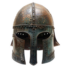 Helmet  of Romanesque Art isolated on transparent png.