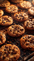 Savor the perfection of freshly baked chocolate chip cookies, offering a delightful balance of sweetness and crunch.