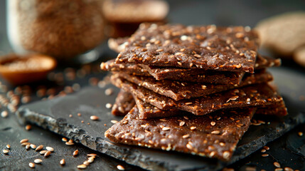 the rich flavor of flaxseed crackers, a crunchy and nutritious snack that's perfect for on-the-go.