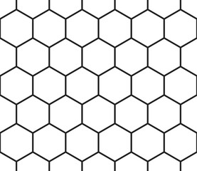 Honeycomb mosaic background. Simple hexagon pattern with bold cells. Large hexagon shapes. Seamless tileable vector illustration.