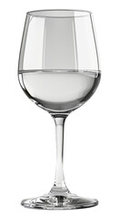 Empty crystal wine glass isolated on transparent background