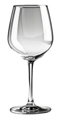 Empty crystal wine glass isolated on transparent background