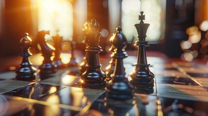 Leader, business strategy and planning, chess concept
