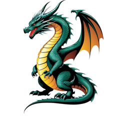 Fototapeta premium green dragon illustration