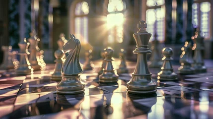 Foto op Canvas Leader, business strategy and planning, chess concept © nikola-master