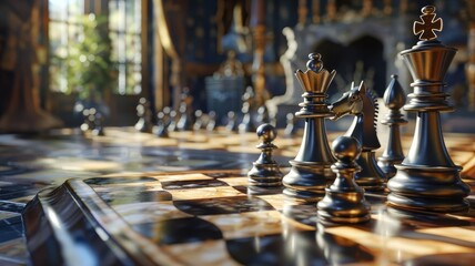 Leader, business strategy and planning, chess concept