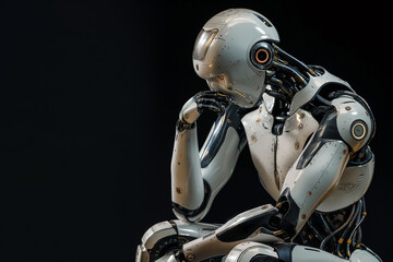 Fototapeta premium A robot in thought