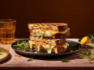 Grilled cheese sandwiches elevated in a high-fashion editorial shoot