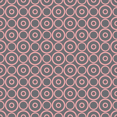 Tile vector pattern with pink polka dots on grey background - 787352132