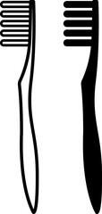 Toothbrush icons. Black and White Vector Icons. Oral hygiene. Medicine and Dentistry Concept