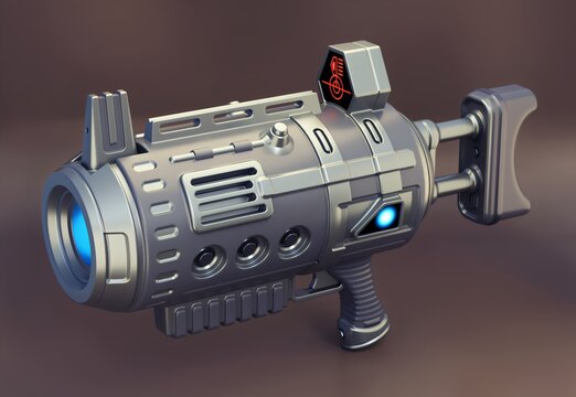 3D science-fiction ray gun