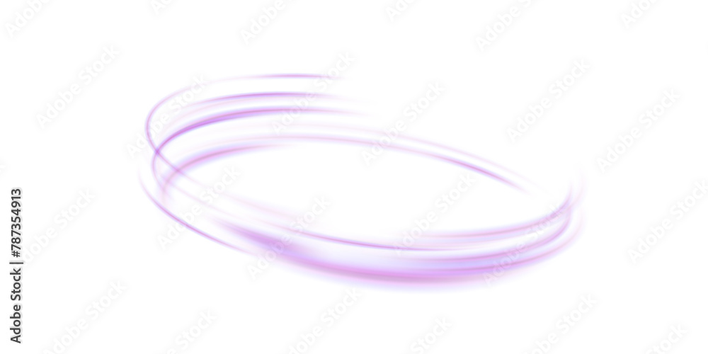 Aufkleber Abstract circular light effect on white background. Dynamic purple lines with glow effect. Rotating light effect for gaming and advertising design.