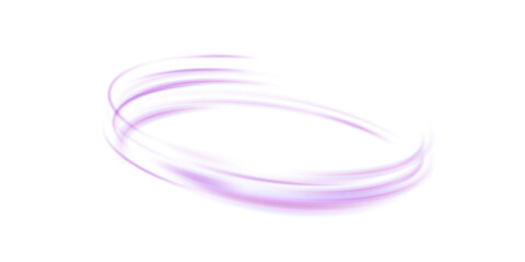 Abstract purple light effect on white background. Dynamic purple lines with glow effect. Rotating light effect for gaming and advertising design.