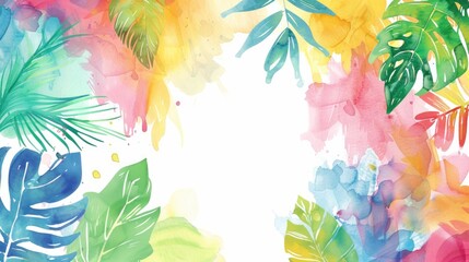 Revitalizing watercolor border summery vibe