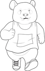 Panda Runner Running Sports Animal Vector Graphic Art Illustration