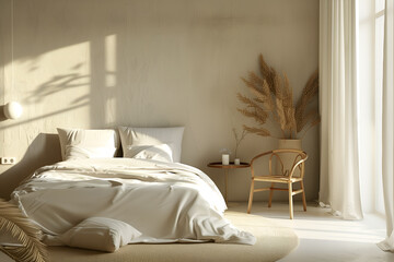 Modern and elegant classic minimalist bedroom interior. Interior design concept.