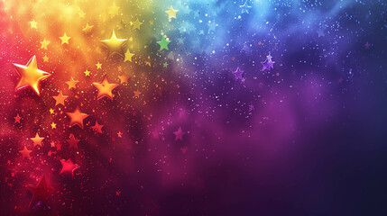 Rainbow star effect background image. - obrazy, fototapety, plakaty