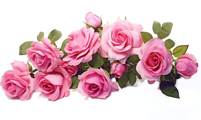 Pink roses isolated on a white background
