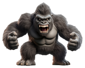 PNG Angry gorilla cartoon mammal monkey