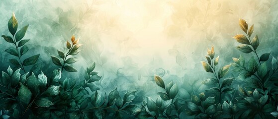 This is a modern abstract art painting with watercolors. Golden elements with watercolors, textured background. Hand drawn plants with tropical flowers and leaves. Prints, wallpapers, posters,