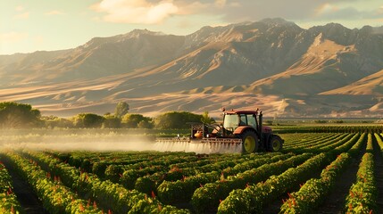 Stateoftheart Tractor Sprayer Systems Boosting Sustainable Agriculture in a Lush Mountainous Valley Generative ai