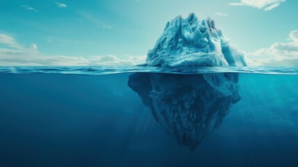 Arctic Nature Photography. Iceberg Reflection in the Calm Arctic Ocean.