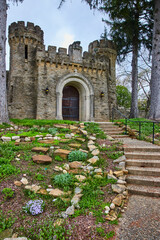 Majestic Castle Entrance with Garden Path, Indiana