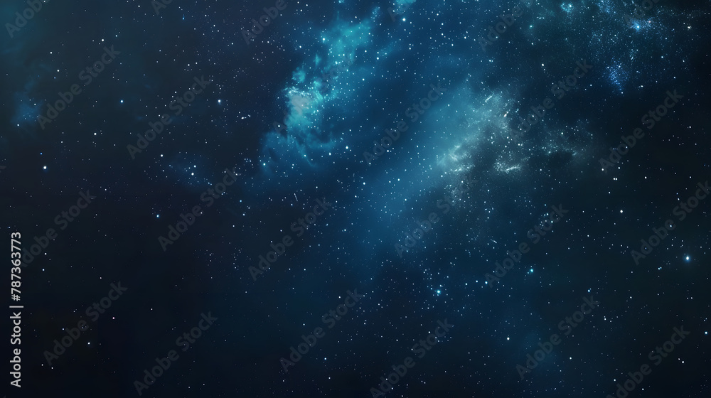 Poster Milky way galaxy with star and space dust in the universe and deep planet night sky background with copy space : Generative AI
