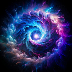 spiral galaxy with black background