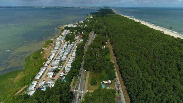 Campsite Chalupy Pole Kempingowe Aerial View Poland