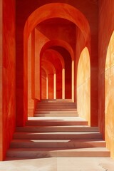 A sleek style blending features of historic building design with modern blockchain influences
