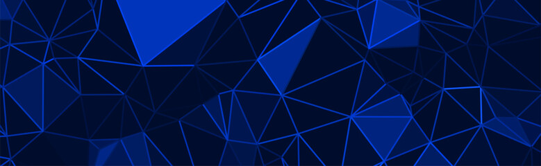 abstract dark blue background with triangles and glowing lines