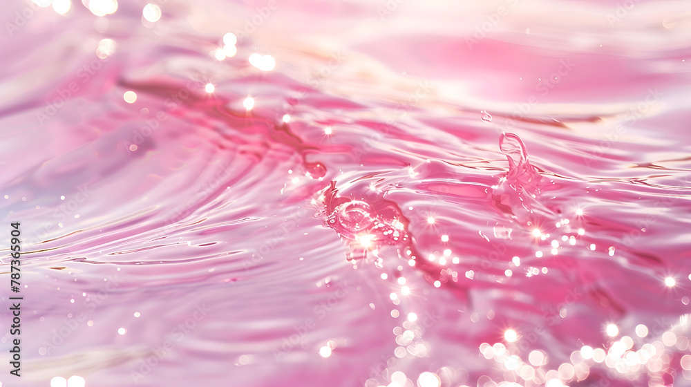 Aufkleber abstract summer banner background transparent pink clear water surface texture with ripples splashes